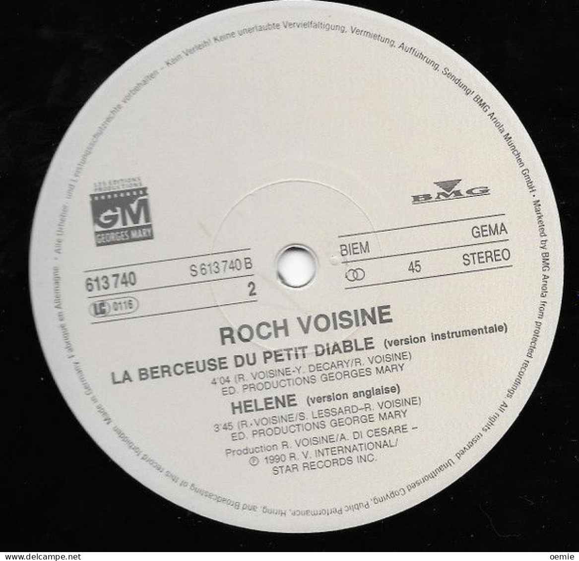 ROCH VOISINE ° LA BERCEUSE DU PETIT DIABLE - 45 G - Maxi-Single