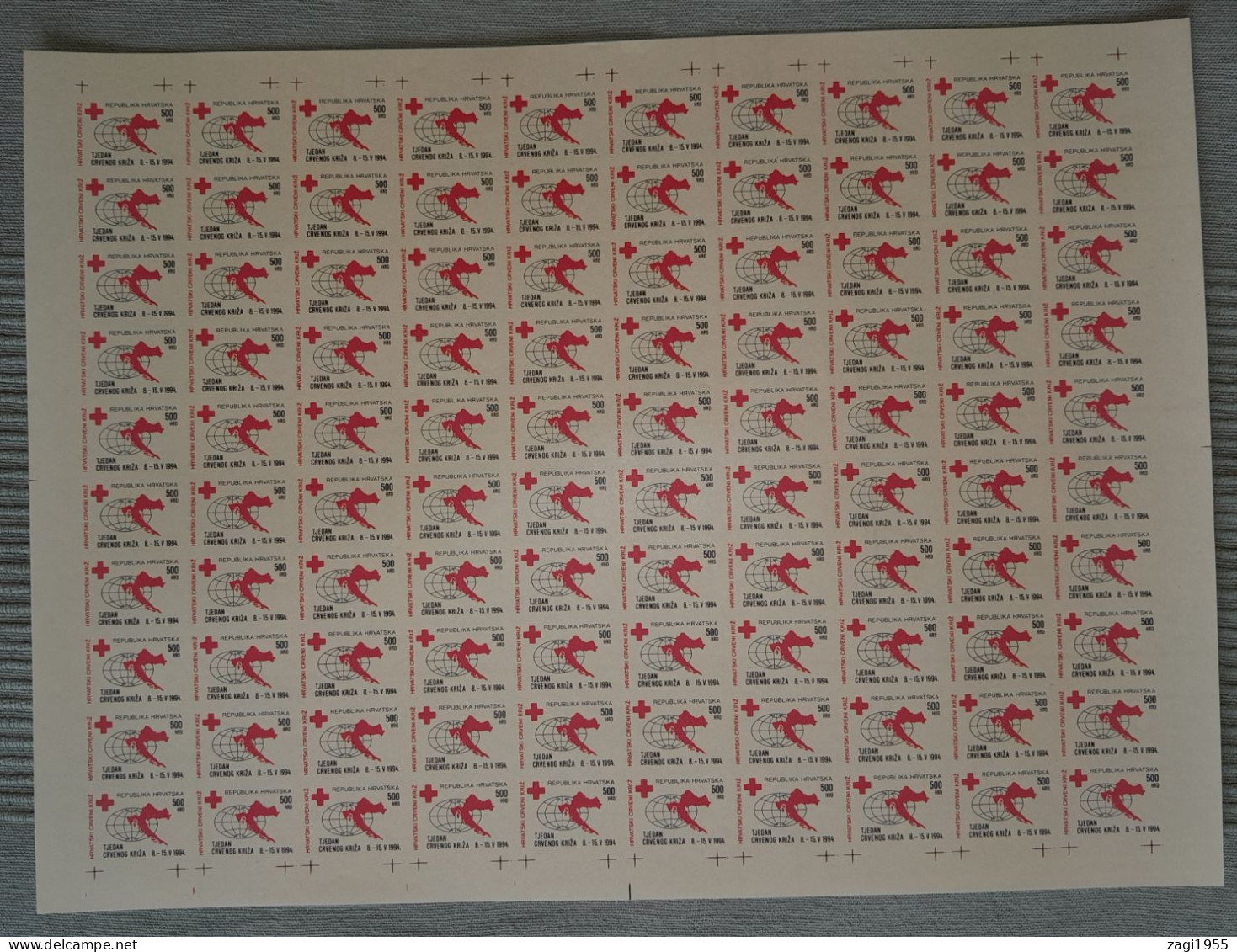 Croatia 1994 Sheet Red Cross 1994 IMMPERFORATED - Croacia