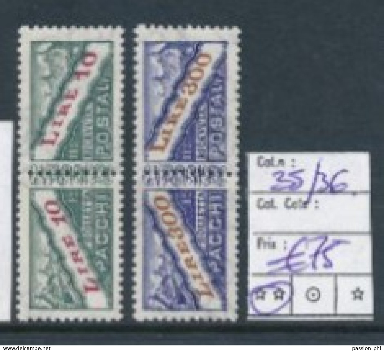 B7 SAN MARINO SASSONE  35/36 MNH - Colis Postaux