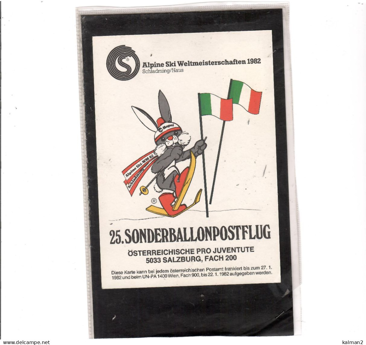 TEM20513 -SCHLADMING 3.2.82 / SONDERBALLONPOSTFLUG -  NETTO KATALOG NR. 25d  - BALLON " I-SOLL " - Montgolfières