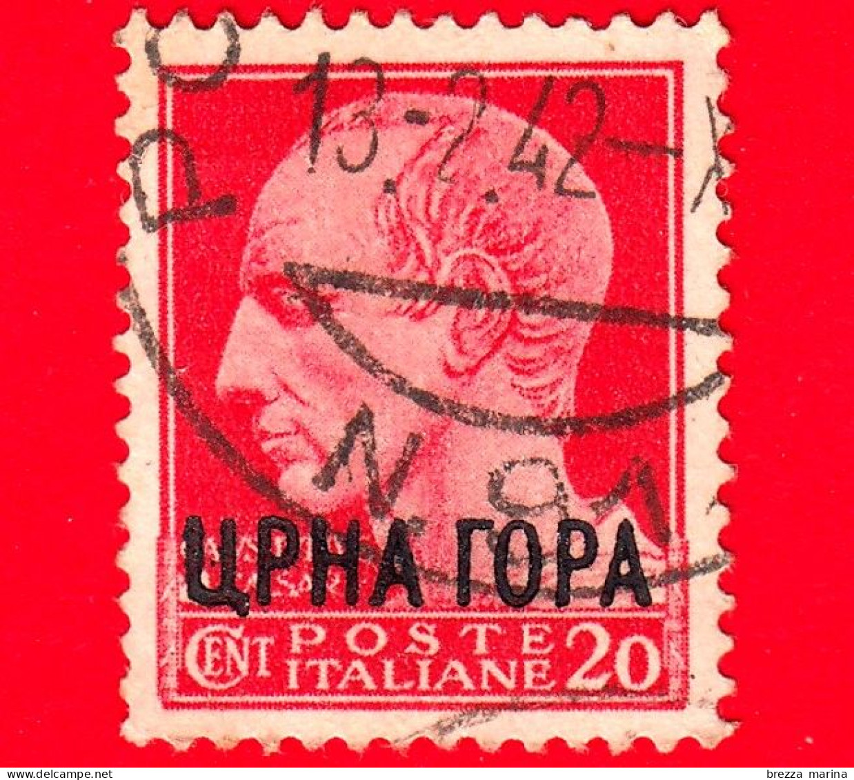 ITALIA - Occupazioni - Usato - 1941 - Serie Imperiale Sovrastampata CRNA GORA - Giulio Cesare - 20 - Deutsche Bes.: Montenegro