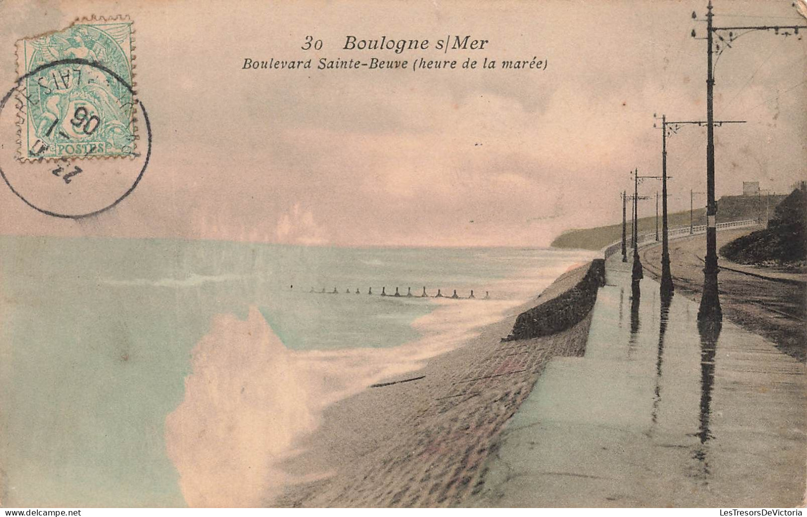 FRANCE - Boulogne Sur Mer - Boulevard Sainte Beuve - Heure De La Marée - Carte Postale Ancienne - Boulogne Sur Mer