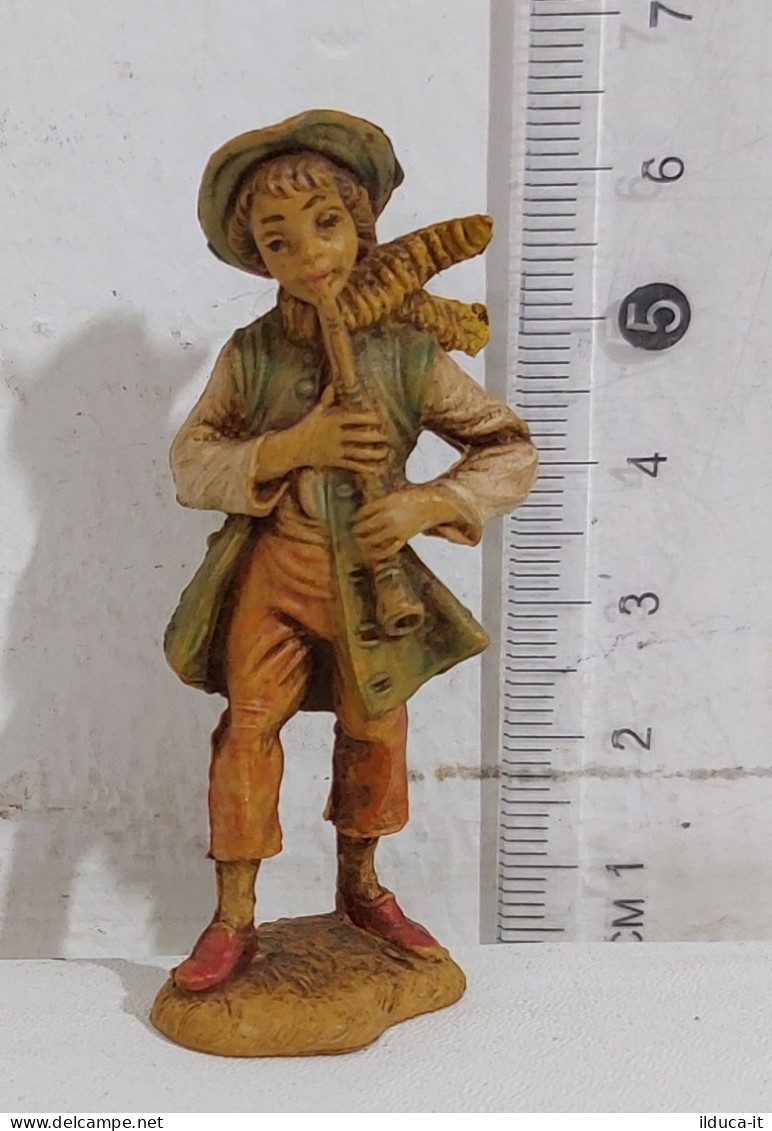 64757 Pastorello Presepe Fontanini - Statuina In Plastica - Suonatore - Presepi