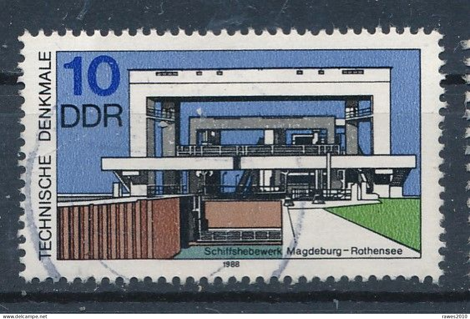 DDR Mi. 3204 Gest. Schiffshebewerk Magdeburg Schiff - Oblitérés