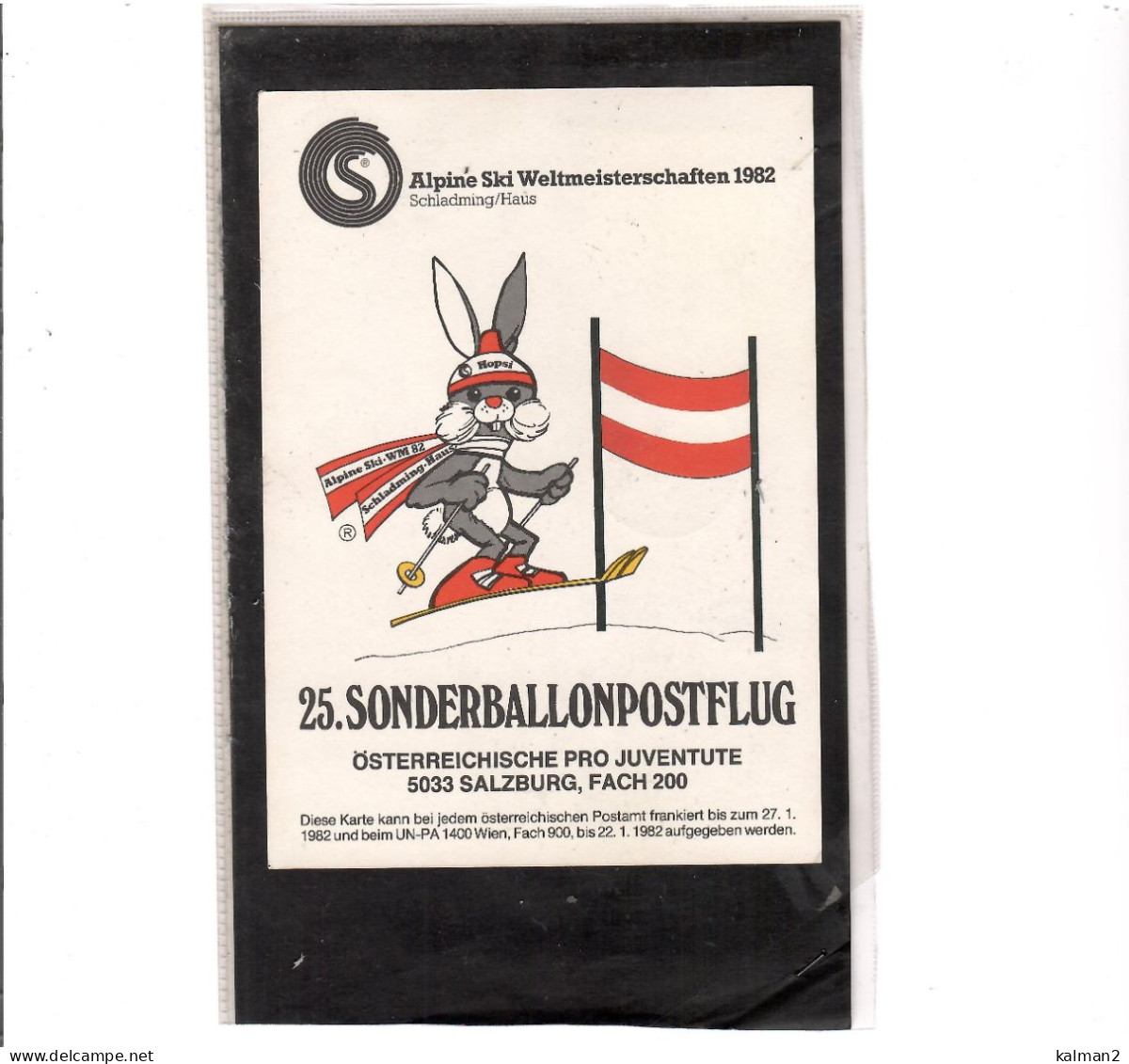 TEM20517 -SCHLADMING 3.2.82  /  25. SONDERBALLONPOSTFLUG -  NETTO KATALOG NR. 25f  - BALLON " SUMSI OE-AZR " - Montgolfier