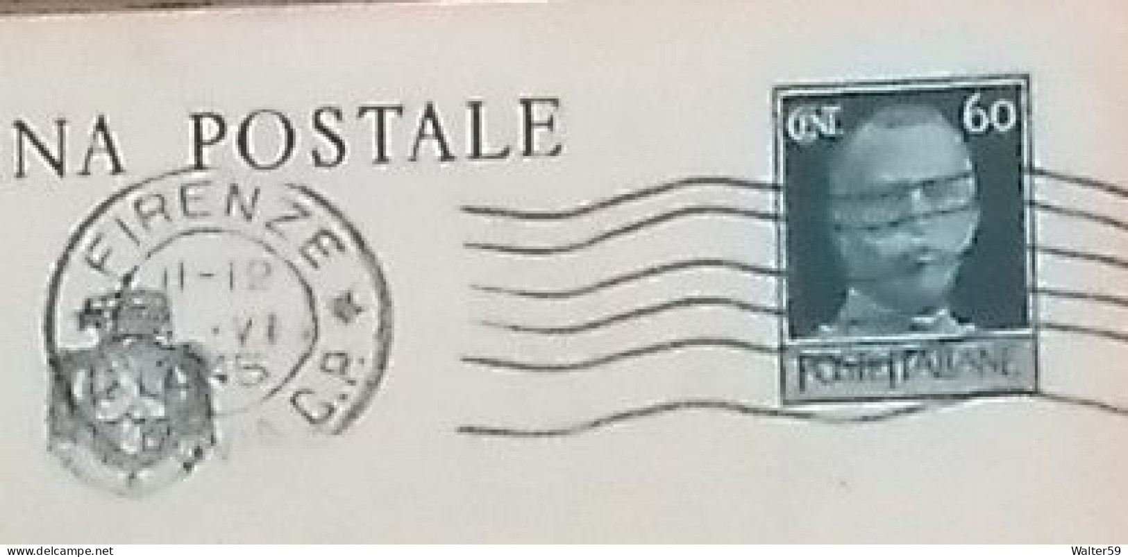 1945 Italia Italie Italy Intero Lgt C60 Imp Vg Firenze X Portici Carte Ps Card 2scans - Marcophilia