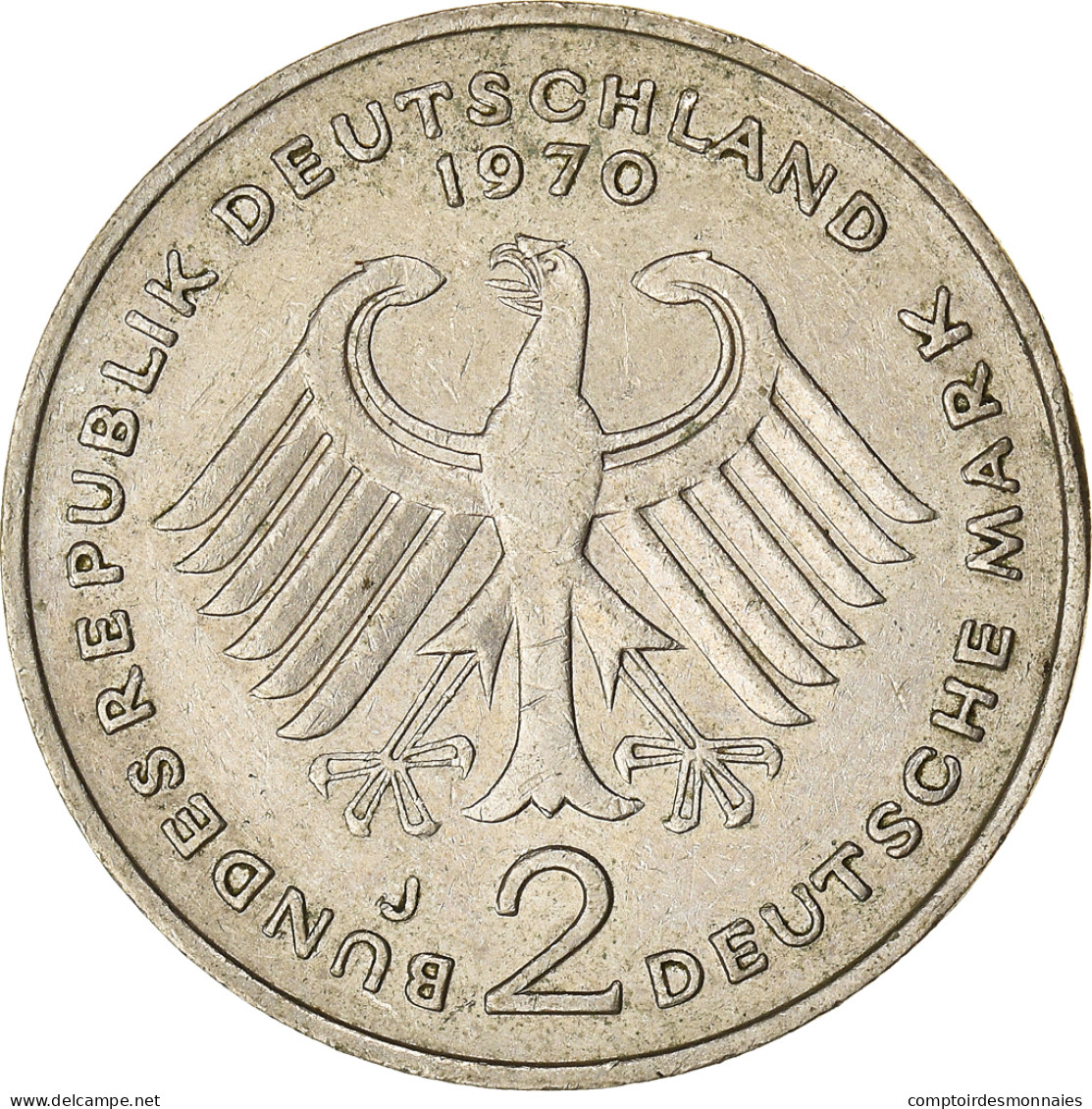 Monnaie, République Fédérale Allemande, 2 Mark, 1970, Hambourg, TTB - 2 Marcos