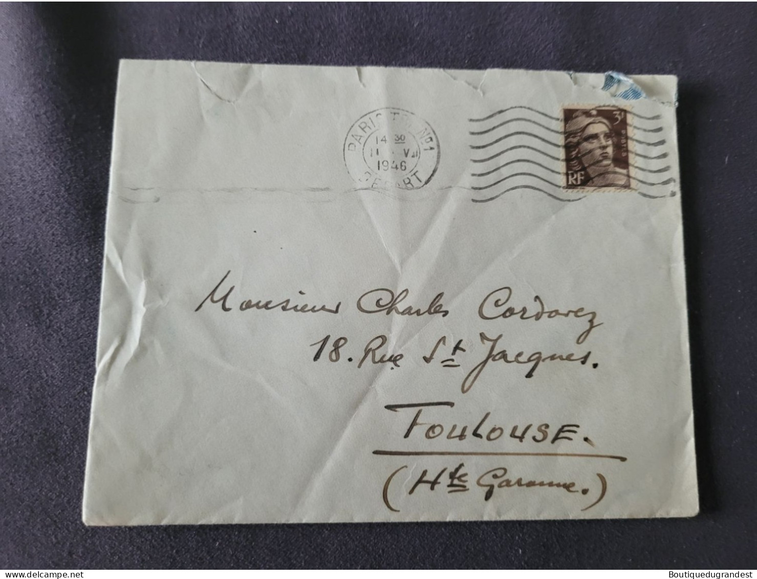 Timbre Sur Enveloppe 3f 1946 - Used Stamps