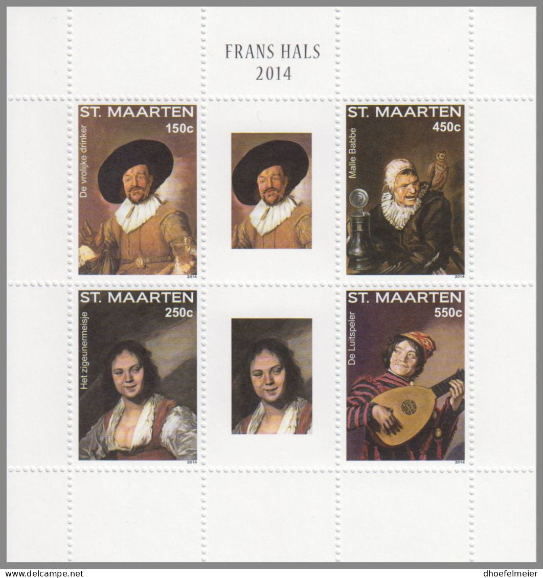 ST. MAARTEN 2014 MNH Frans Hals Paintings Gemälde M/S – OFFICIAL ISSUE – DHQ49610 - Sonstige & Ohne Zuordnung