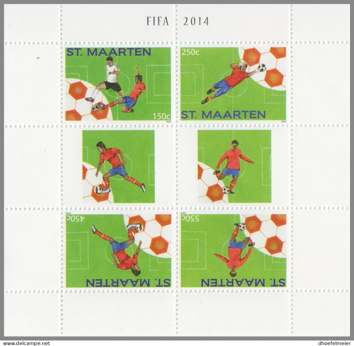 ST. MAARTEN 2014 MNH Football Fußball Voetbal FIFA M/S – OFFICIAL ISSUE – DHQ49610 - Altri & Non Classificati