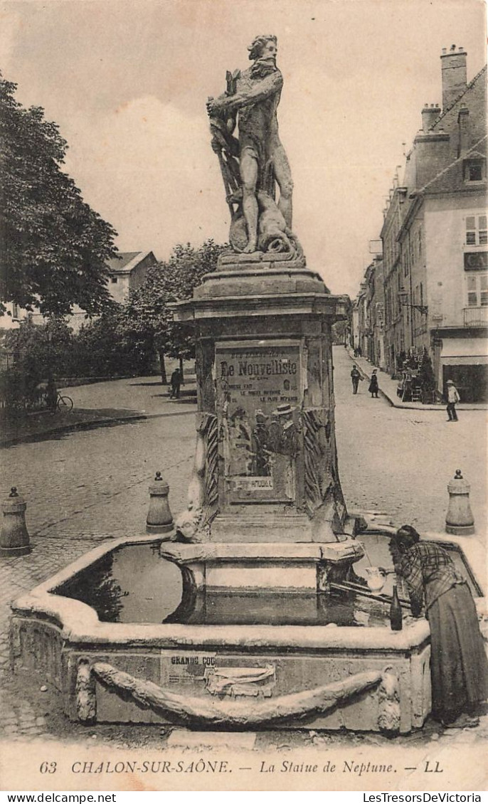 FRANCE - Chalon Sur Saône - La Statue De Néptune - Carte Postale Ancienne - Chalon Sur Saone