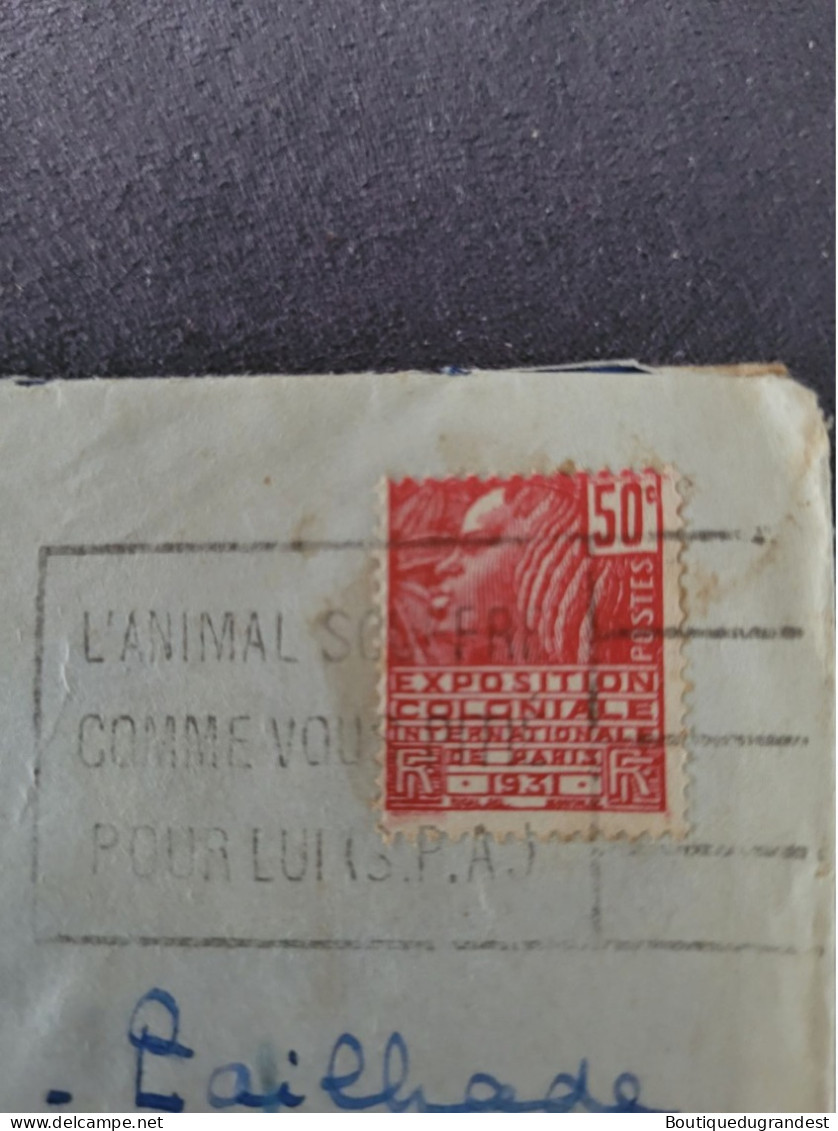 Timbre Sur Enveloppe 50c - Used Stamps