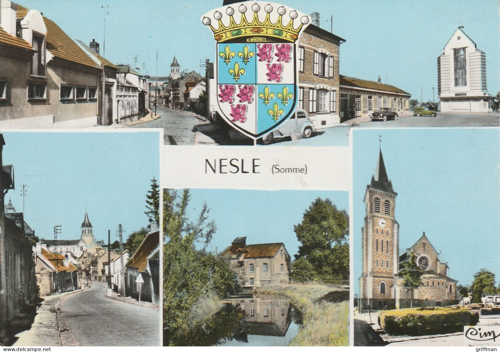 NESLE MULTIE VUES RUE EGLISE  ... CPSM 10X15 TBE - Nesle