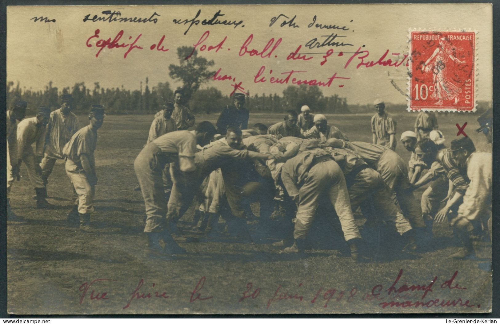 Carte/Photo 1908 - Match De Rugby Sur La Champ De Manœuvre - Voir 2 Scans & Descriptif - Rugby