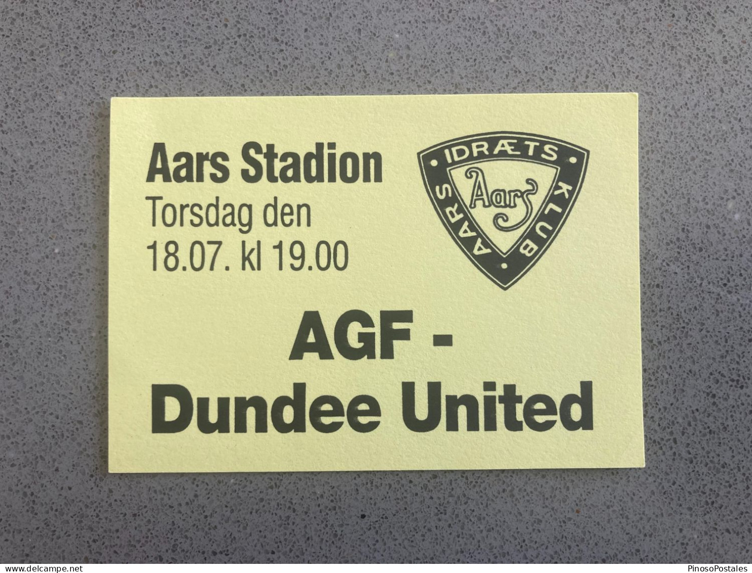 AGF V Dundee United 1996-97 Match Ticket - Tickets & Toegangskaarten