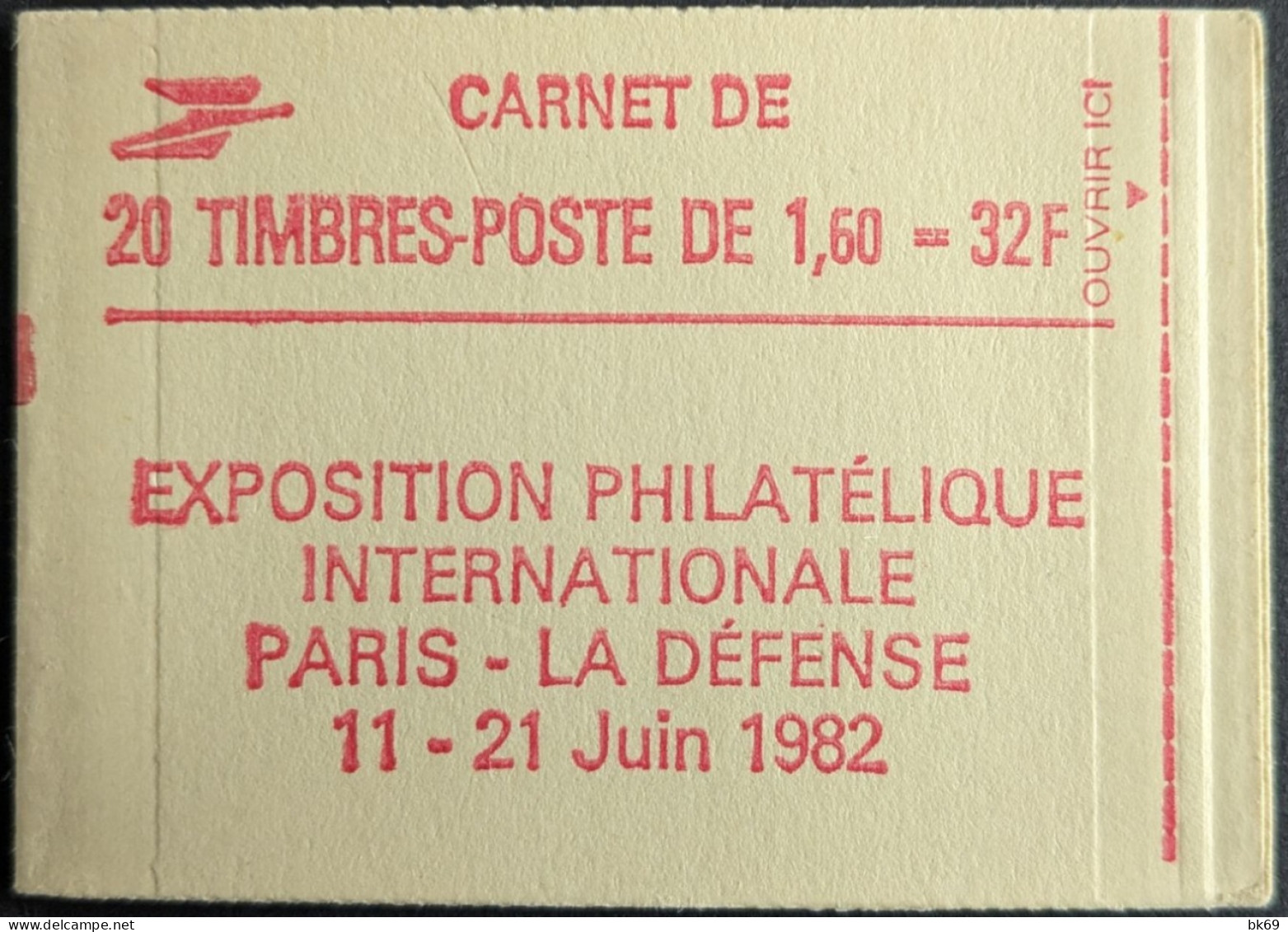 2187 C4 Conf. 8 Date 6/ 1.2.82 Carnet Fermé Liberté 1.60F Rouge - Modernes : 1959-...