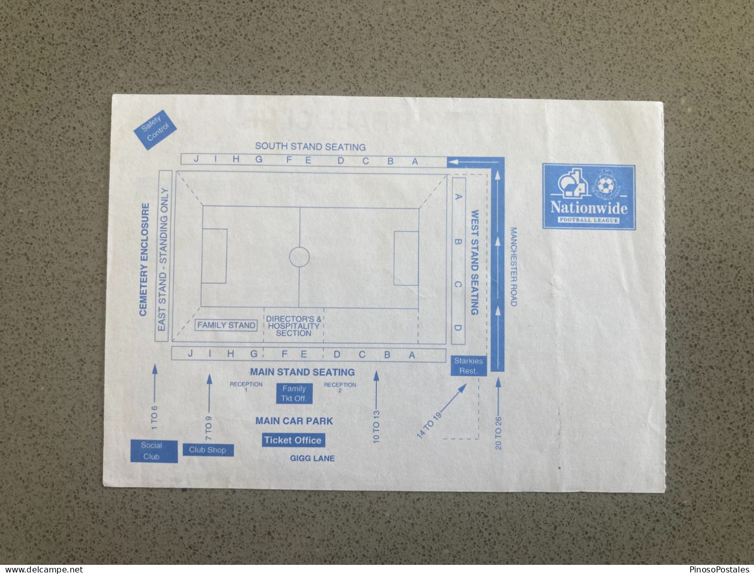 Bury V Burnley 1999-00 Match Ticket - Tickets & Toegangskaarten