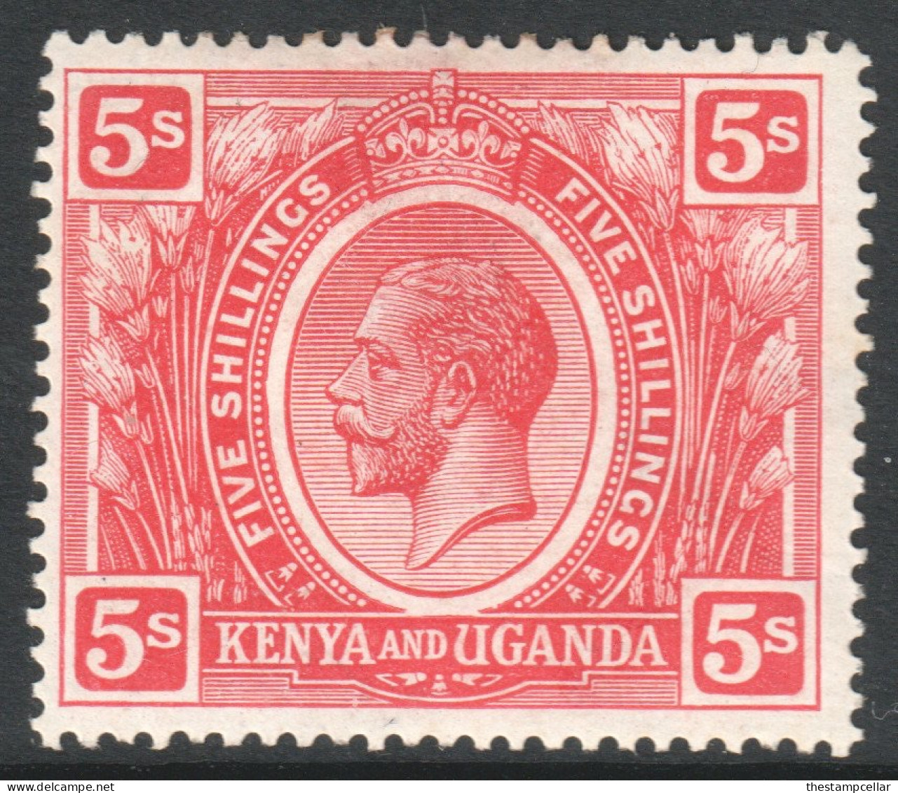 KUT Kenya And Uganda Scott 34 - SG92, 1922 George V 5/- MH* - Kenya & Oeganda