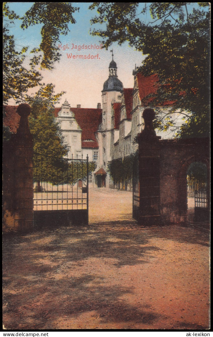 Ansichtskarte Wermsdorf Jagdschloss, Eingang 1914 - Wermsdorf