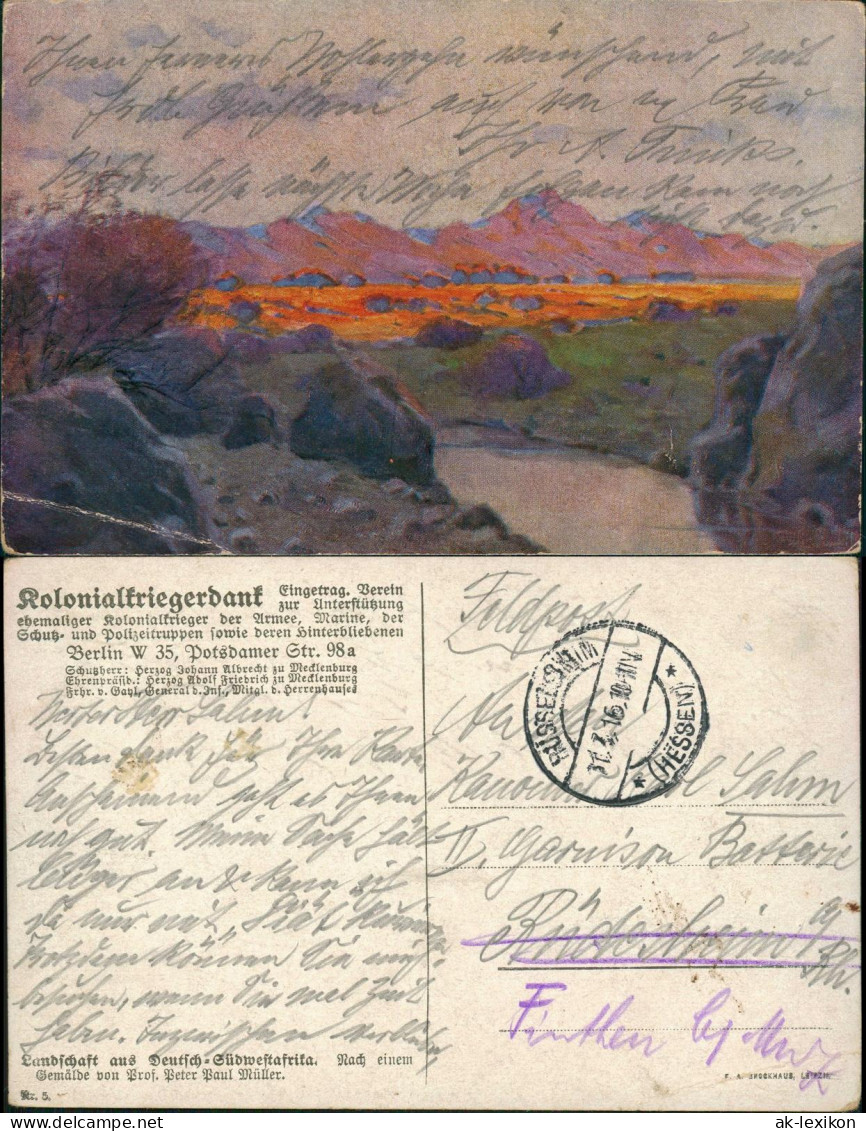 Postcard .Namibia Deutsch-Südwestafrika DSWA Künstlerkarte 1916 - Namibie