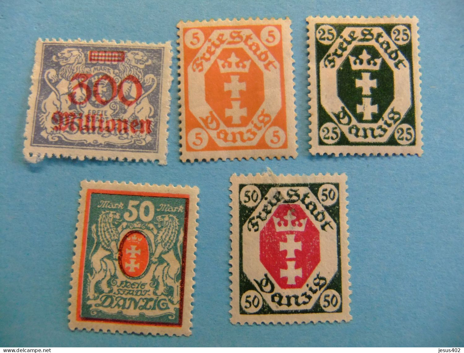 111 ALEMANIA REPUBLICA De WEIMAR / DANTZIG 1921-1923 YVERT 150+73+77+102+80 MH - Mint