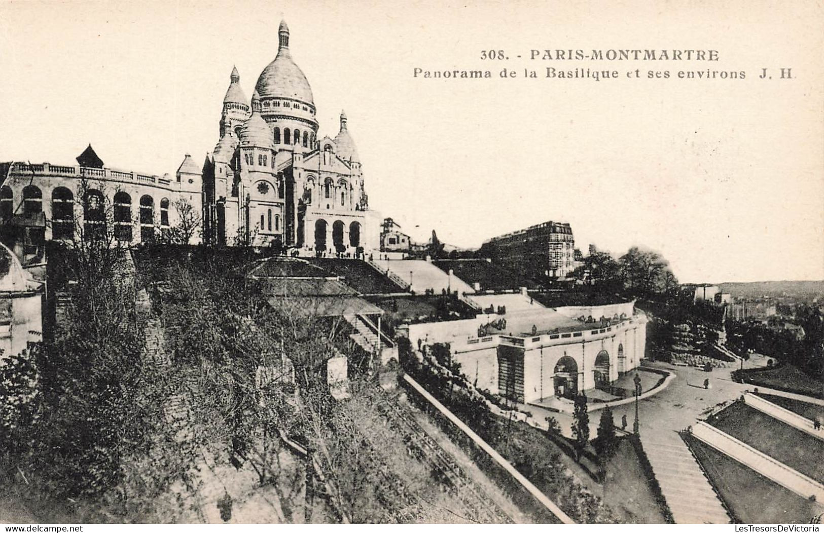 FRANCE - Paris Montmartre - Panorama De La Basilique Et Ses Environs J H - Vue Générale - Carte Postale Ancienne - Andere Monumenten, Gebouwen