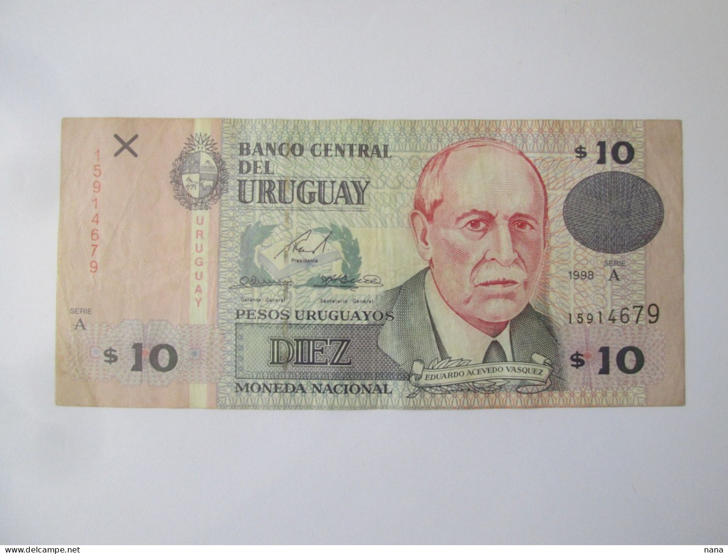 Uruguay 10 Pesos 1998 Banknote See Pictures - Uruguay