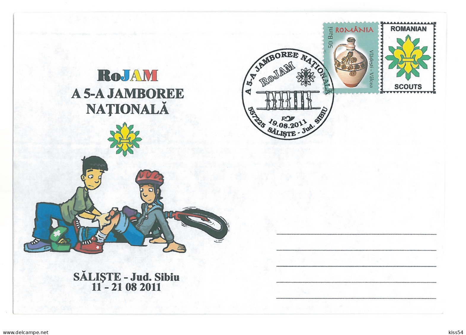 SC 46 - 1304 Scout ROMANIA, National Jamboree - Cover - Used - 2011 - Briefe U. Dokumente