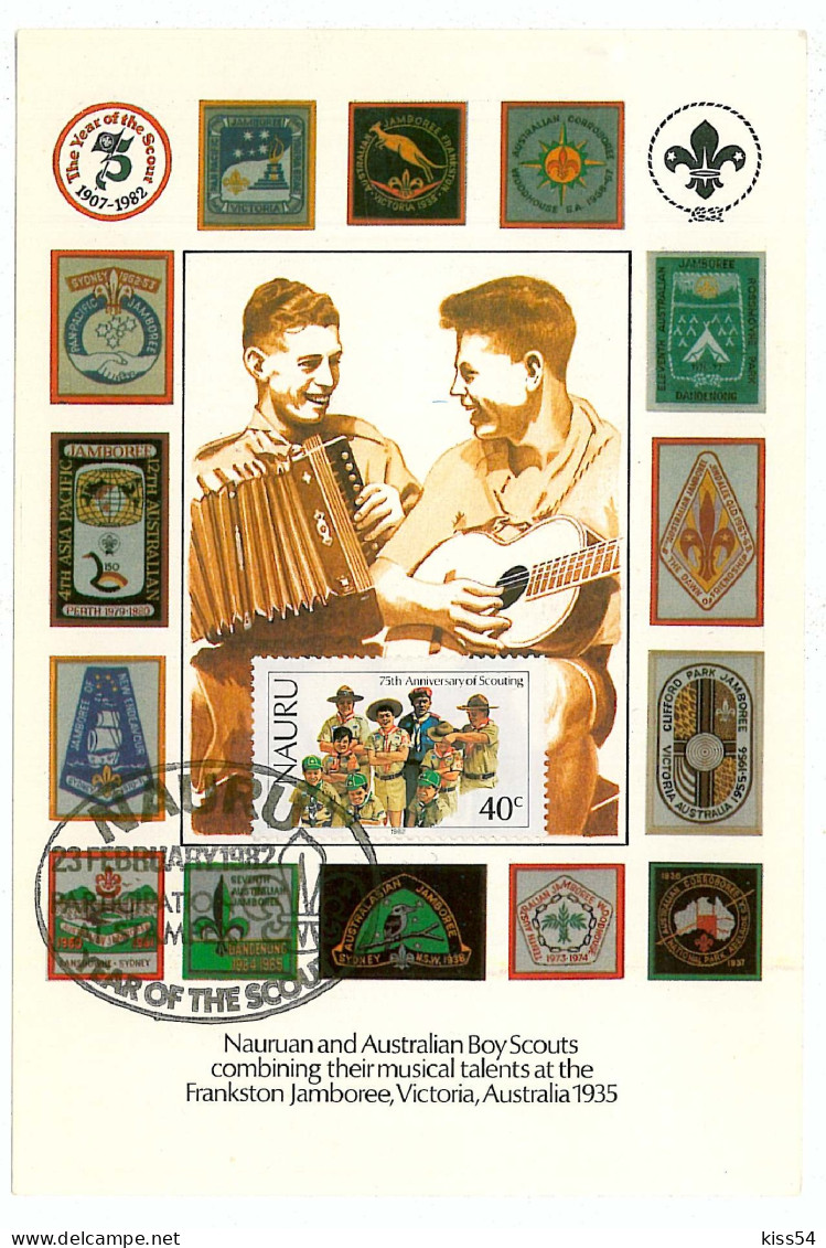 SC 46 - 1128-a Scout NAURU - Maxi Card - Used - 1982 - Brieven En Documenten