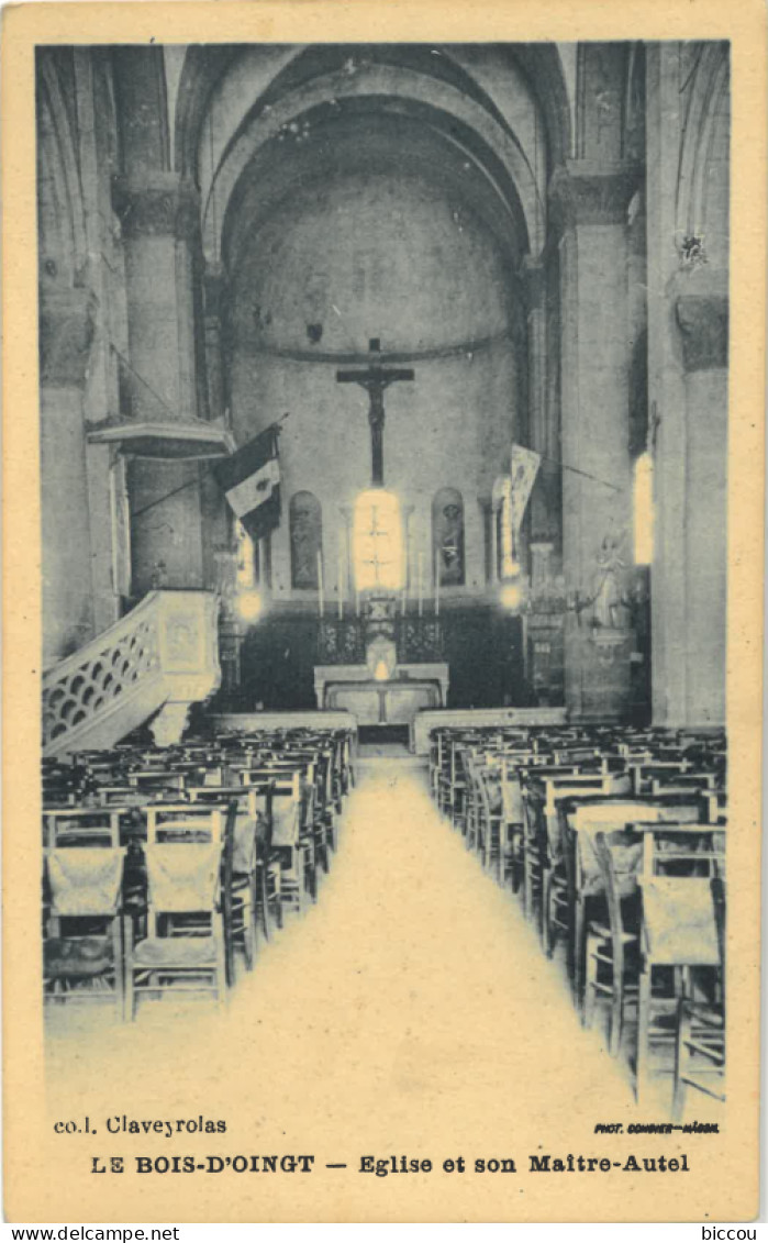 Cp LE BOIS D'OINGT 69 - 1942 - Eglise Et Son Maître Autel - Coll. Claveyrolas - Le Bois D'Oingt