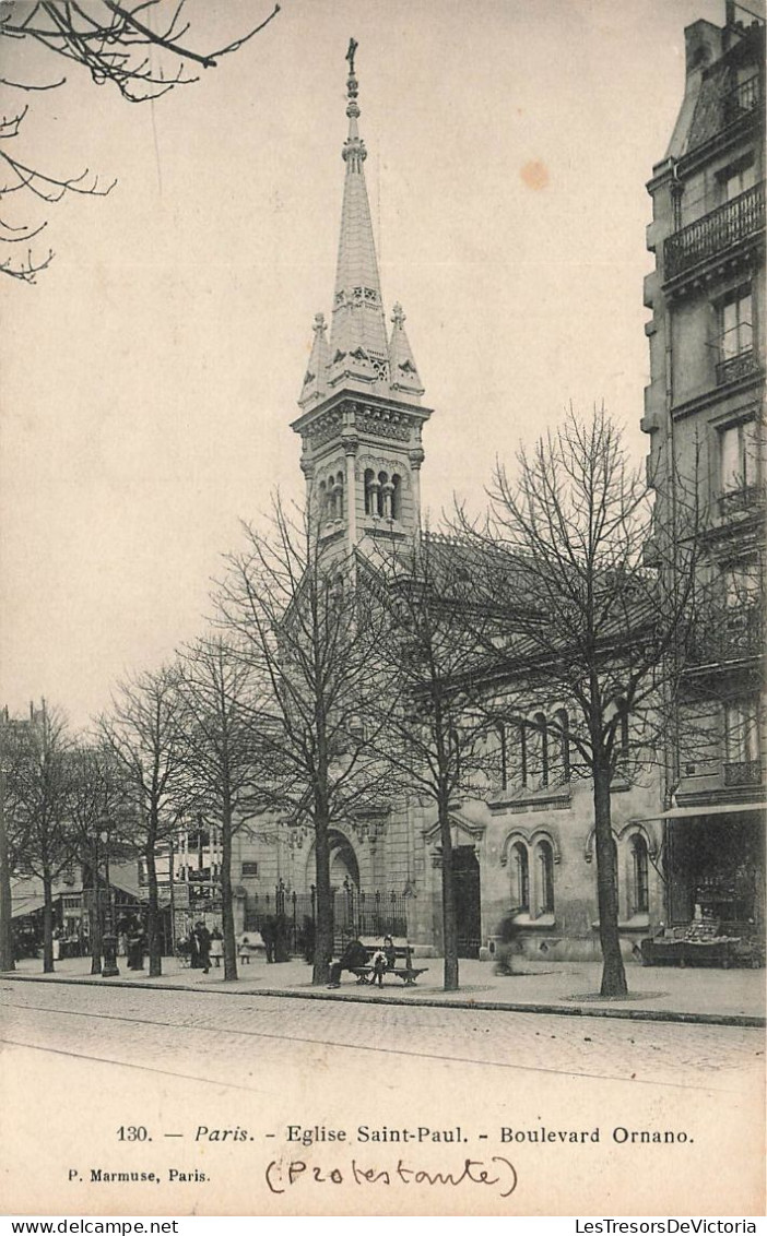 FRANCE - Paris - Vue Panoramique - église Saint Paul - Boulevard Ornano - Animé - Carte Postale Ancienne - Iglesias