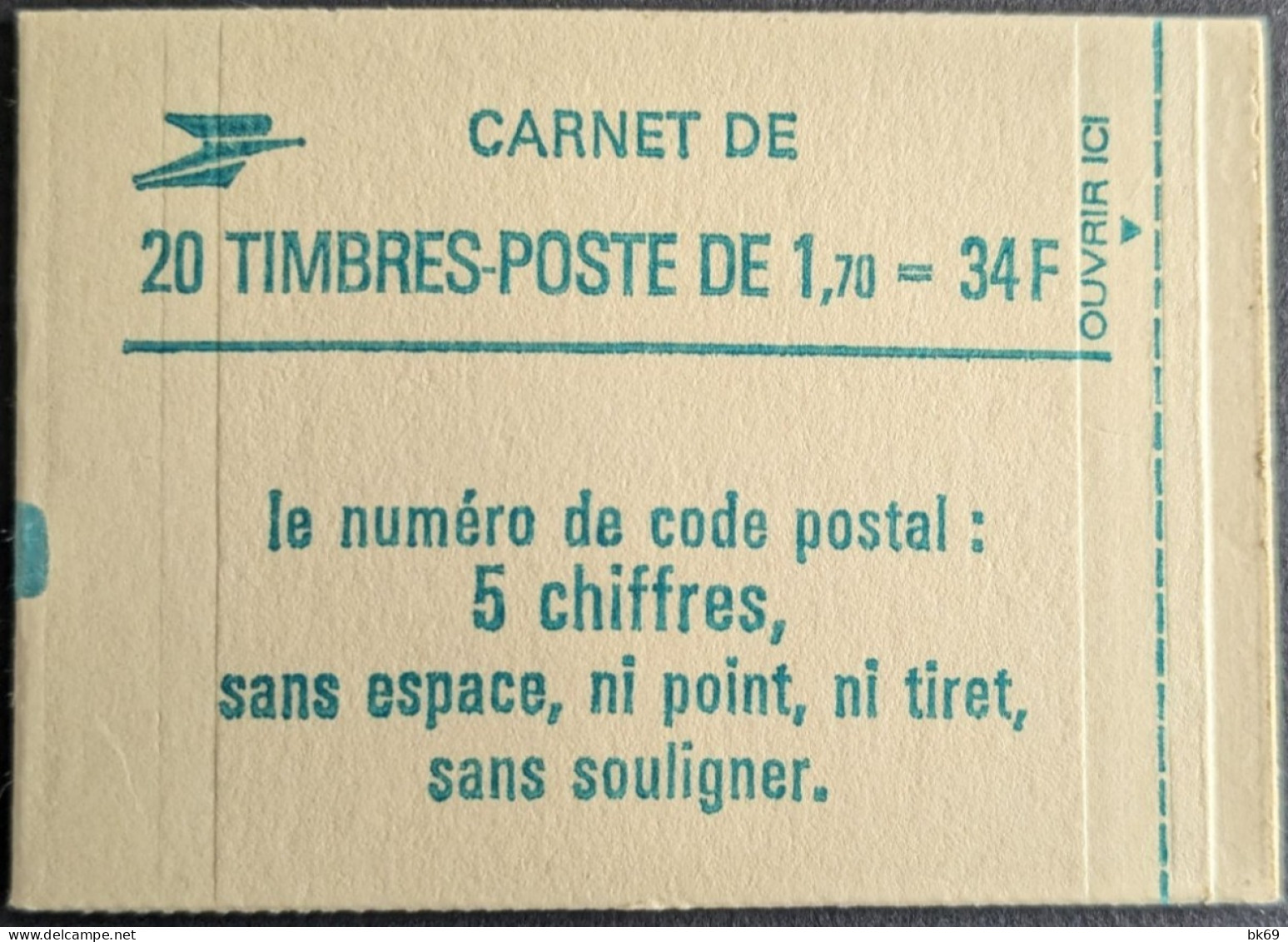 2318 C1 Conf. 8 Date 4/ 4.9.84 Carnet Fermé Liberté 1.70F Vert - Moderni : 1959-…