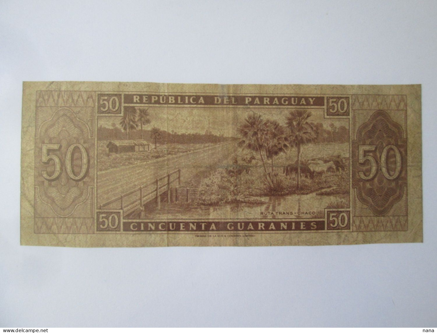 Paraguay 50 Guaranies 1952 Banknote See Pictures - Paraguay