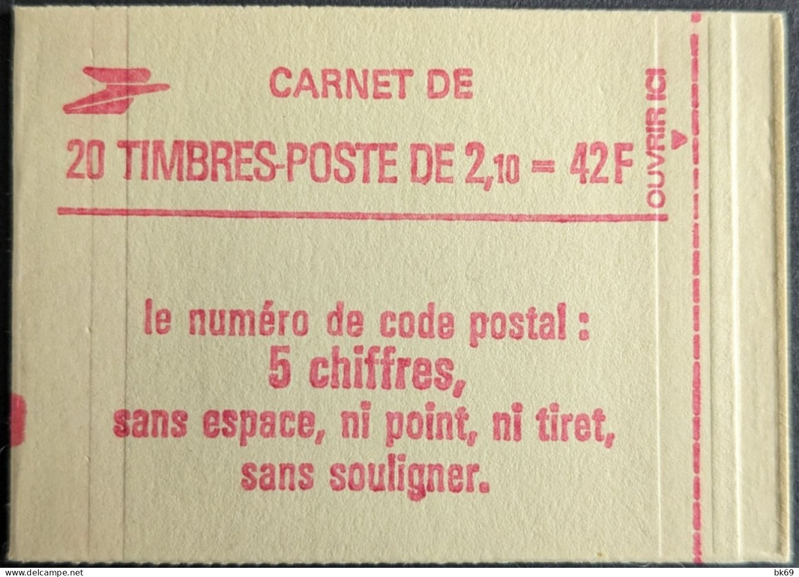 2319 C4 Conf. 8 Date 4/ 27.9.84 Carnet Fermé Liberté 2.10F Rouge - Moderne : 1959-...