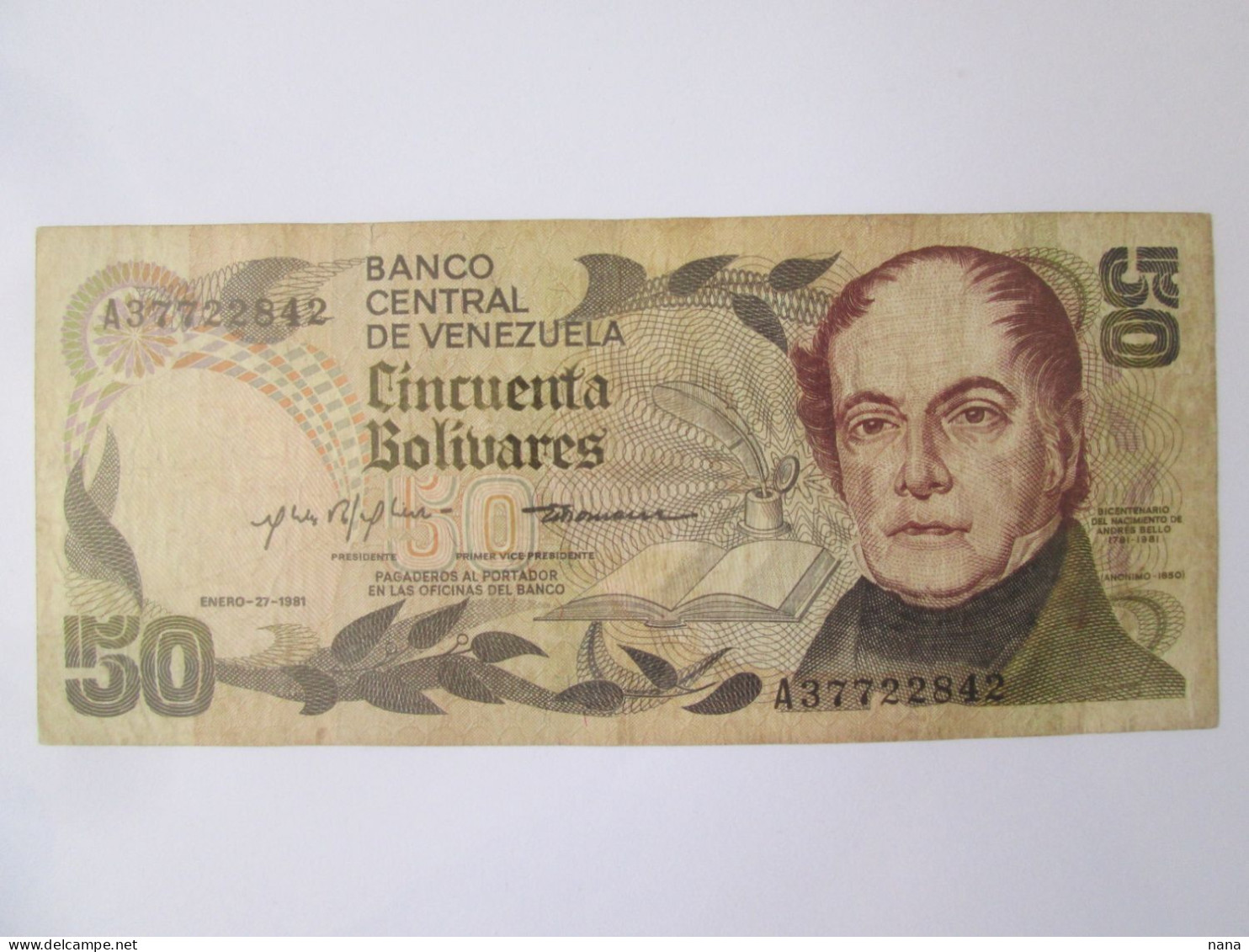 Venezuela 50 Bolivares 1981 Banknote See Pictures - Venezuela