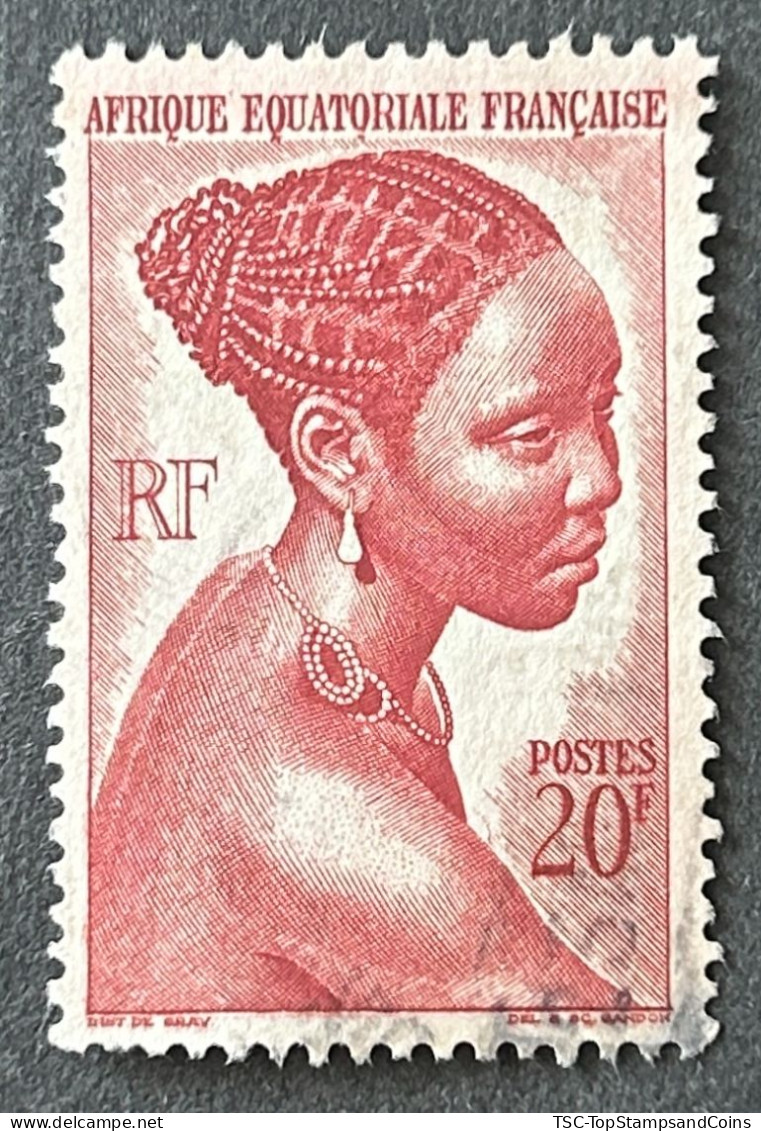 FRAEQ0225U3 - Local Motives - Bakongo Young Woman - 20 F Used Stamp - AEF - 1947 - Gebraucht