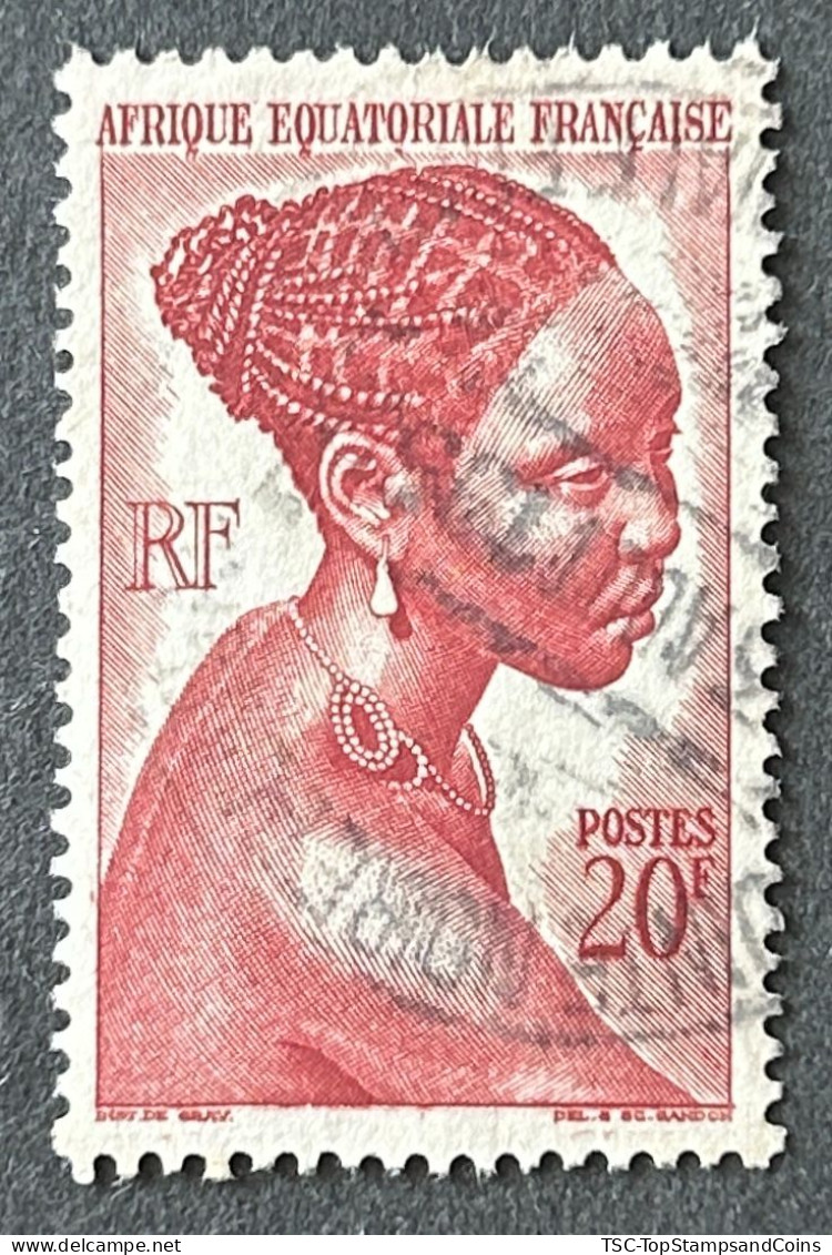 FRAEQ0225U4 - Local Motives - Bakongo Young Woman - 20 F Used Stamp - AEF - 1947 - Usados