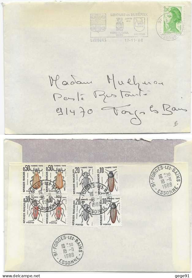 Lettre En Poste Restante - Timbre Taxe Au Dos - Insectes - Coléoptères - 1960-.... Brieven & Documenten