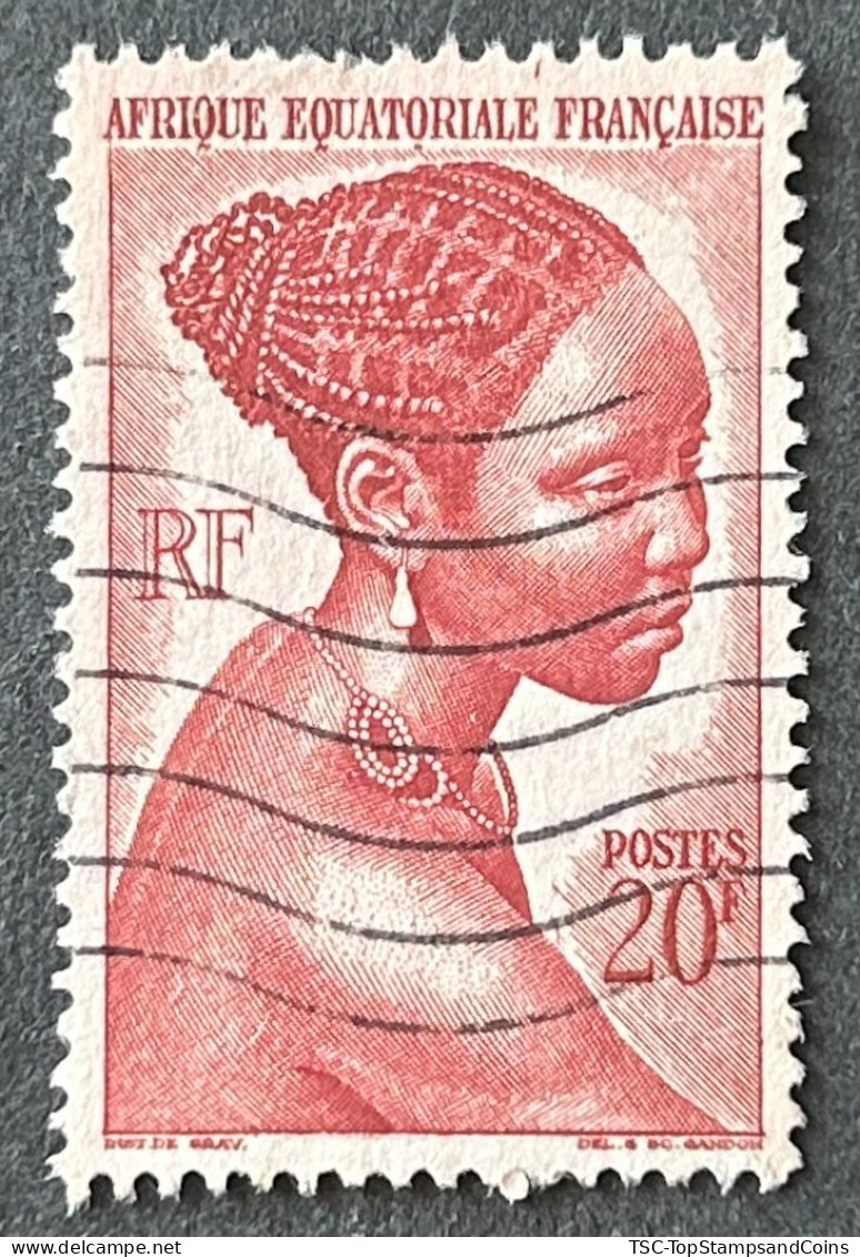 FRAEQ0225U6 - Local Motives - Bakongo Young Woman - 20 F Used Stamp - AEF - 1947 - Usados