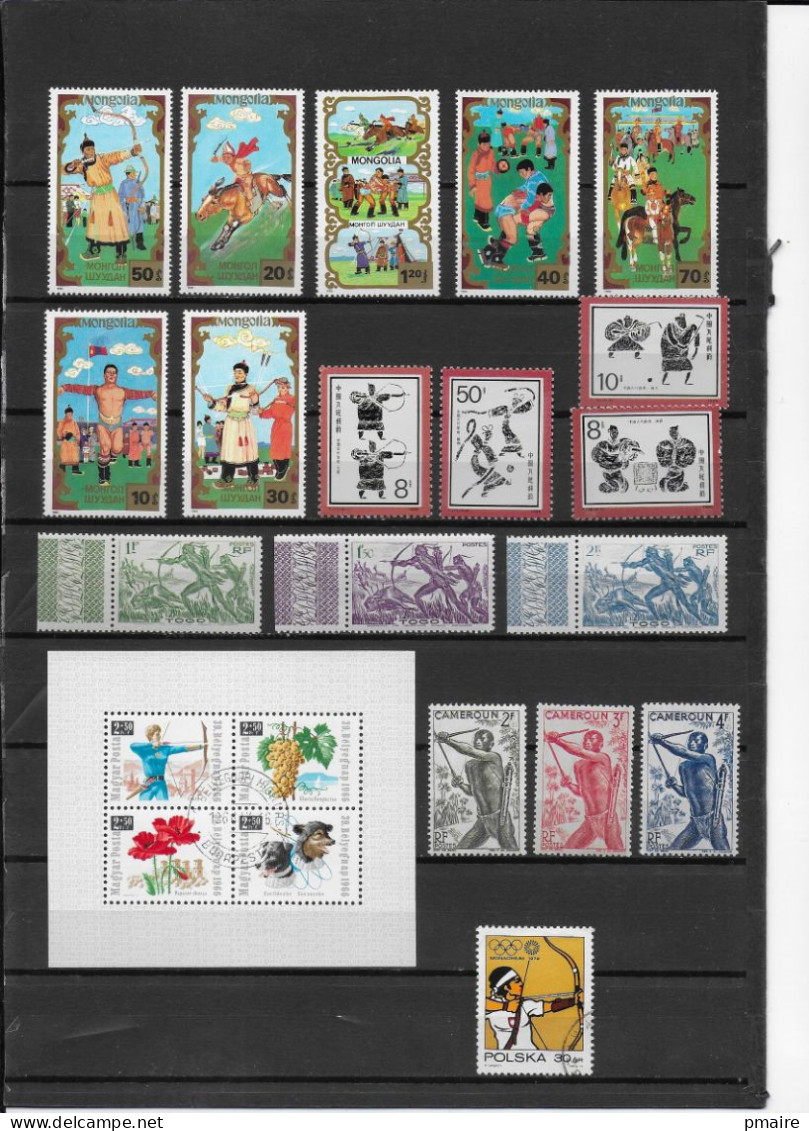 Lotpm121 Lot De Timbres Tir à L'arc Archery - Bogenschiessen