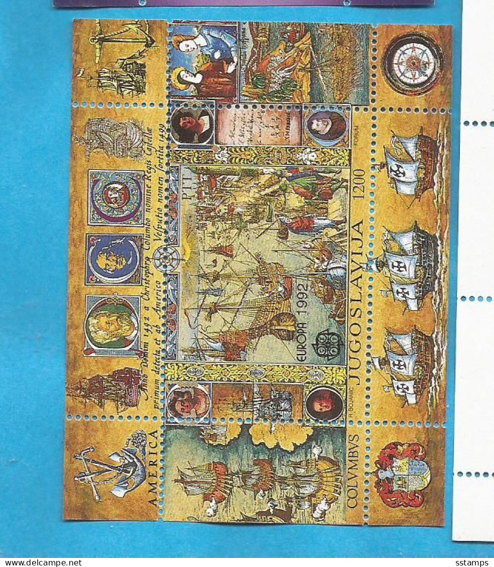 24---1  1992      JUGOSLAVIJA JUGOSLAWIEN  EUROPA CEPT  AMERIKA   MNH - Neufs