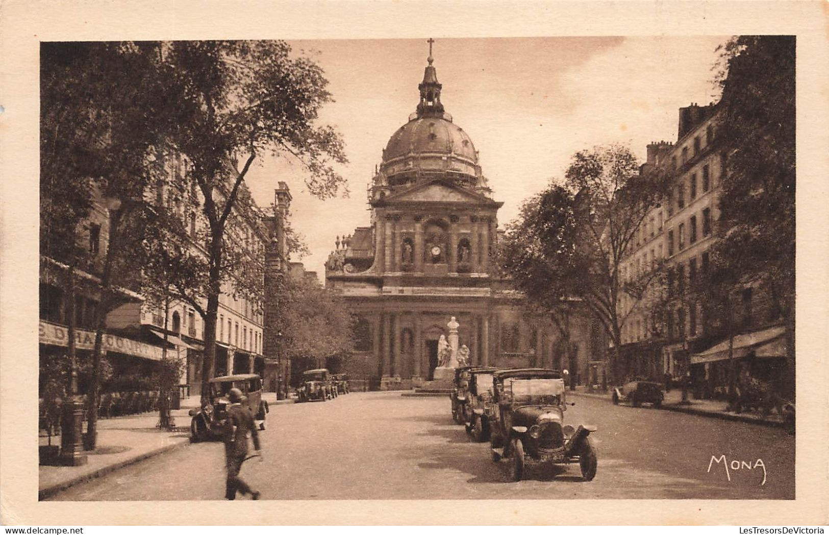 FRANCE - Paris - La Sorbonne - Vue Sur L'église - Vue Générale - De L'extérieure - Animé - Carte Postale Ancienne - Eglises