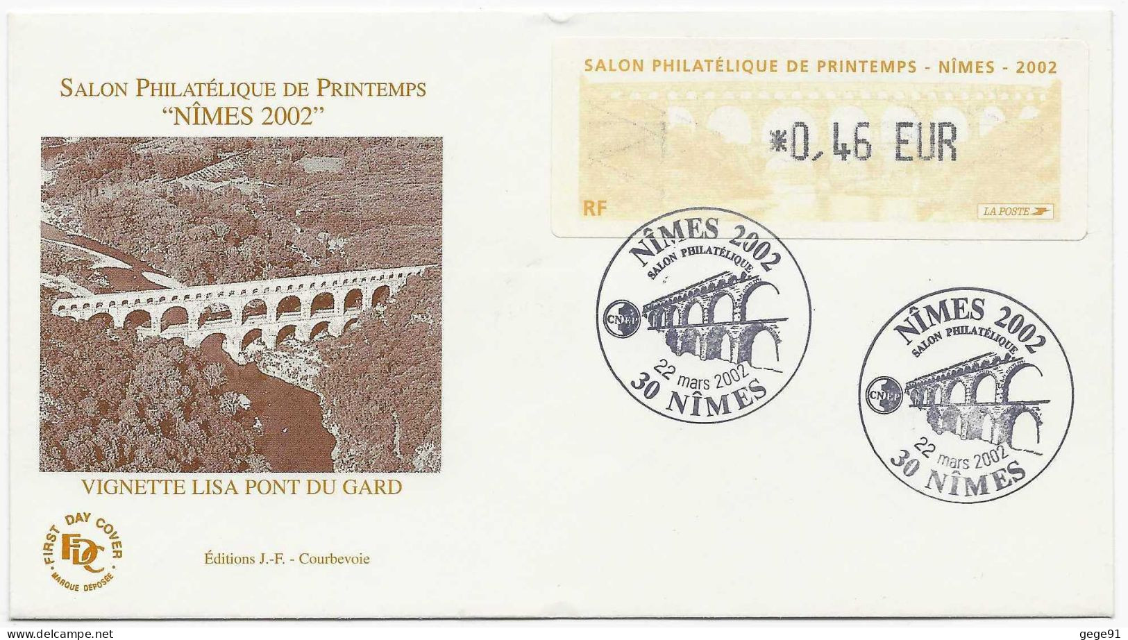 Lisa Pont Du Gard - FDC - 1999-2009 Abgebildete Automatenmarke