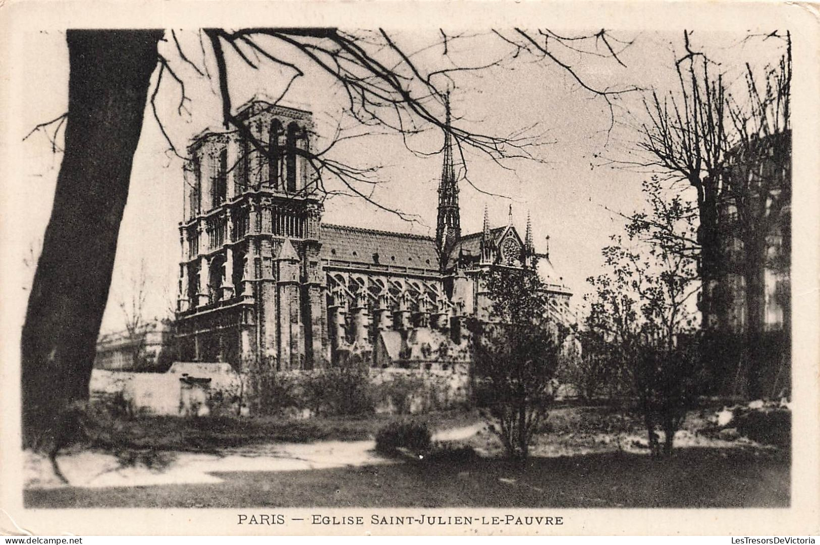 FRANCE - Paris - Vue Sur L'église Saint Julien Le Pauvre - Vue De L'extérieure - Carte Postale Ancienne - Chiese