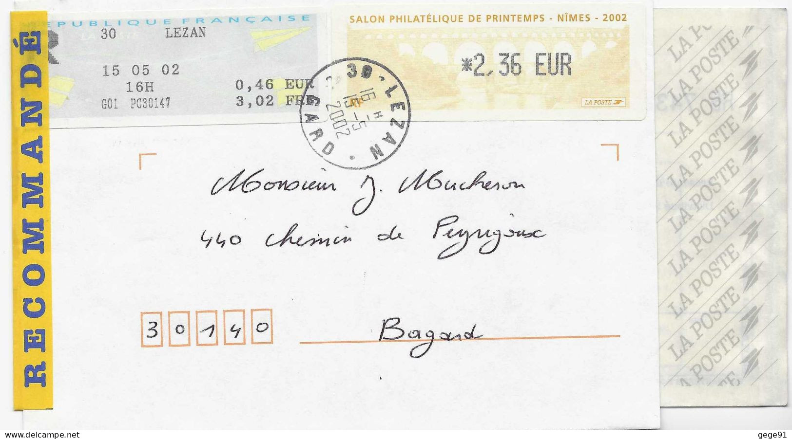 Lisa Pont Du Gard - Sur Lettre Recommandée - 1999-2009 Illustrated Franking Labels