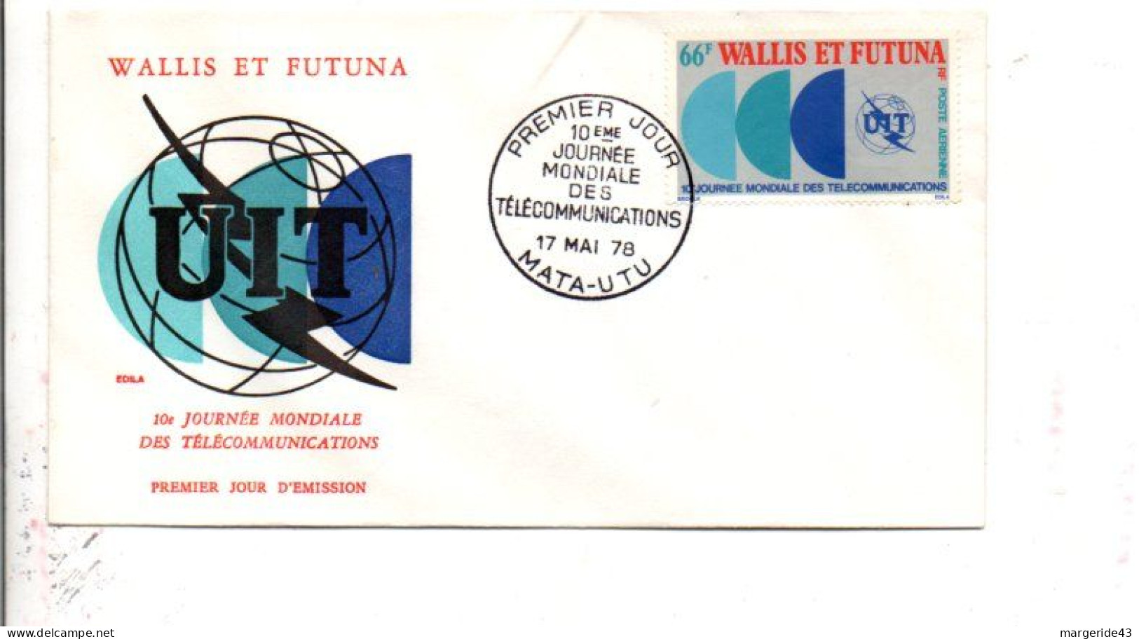 WALLIS ET FUTUNA FDC 1978 JOURNEE MONDIALE TELECOMMUNICATIONS - FDC