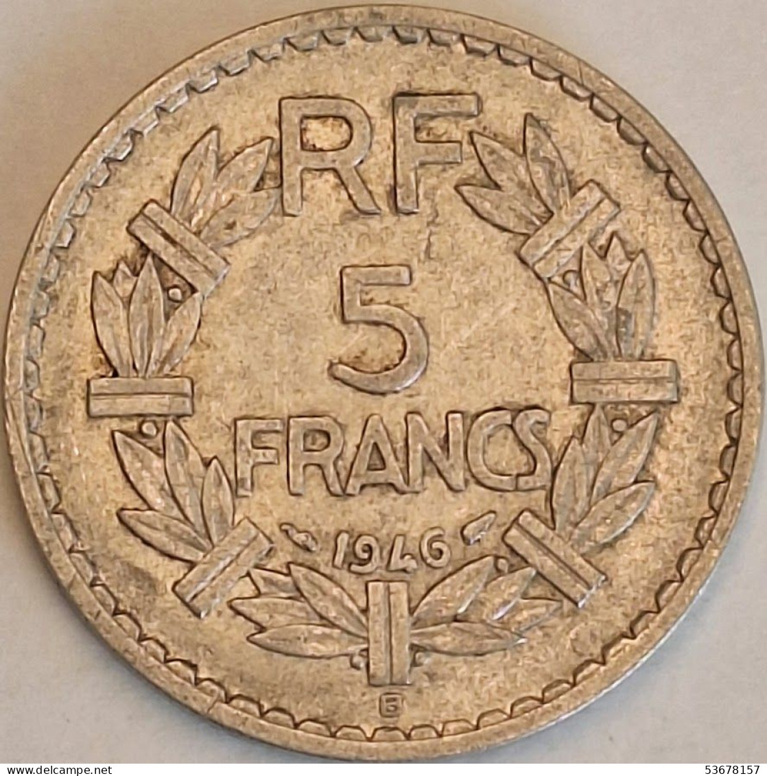 France - 5 Francs 1946 B Open 9, KM# 888b.2 (#4126) - 5 Francs