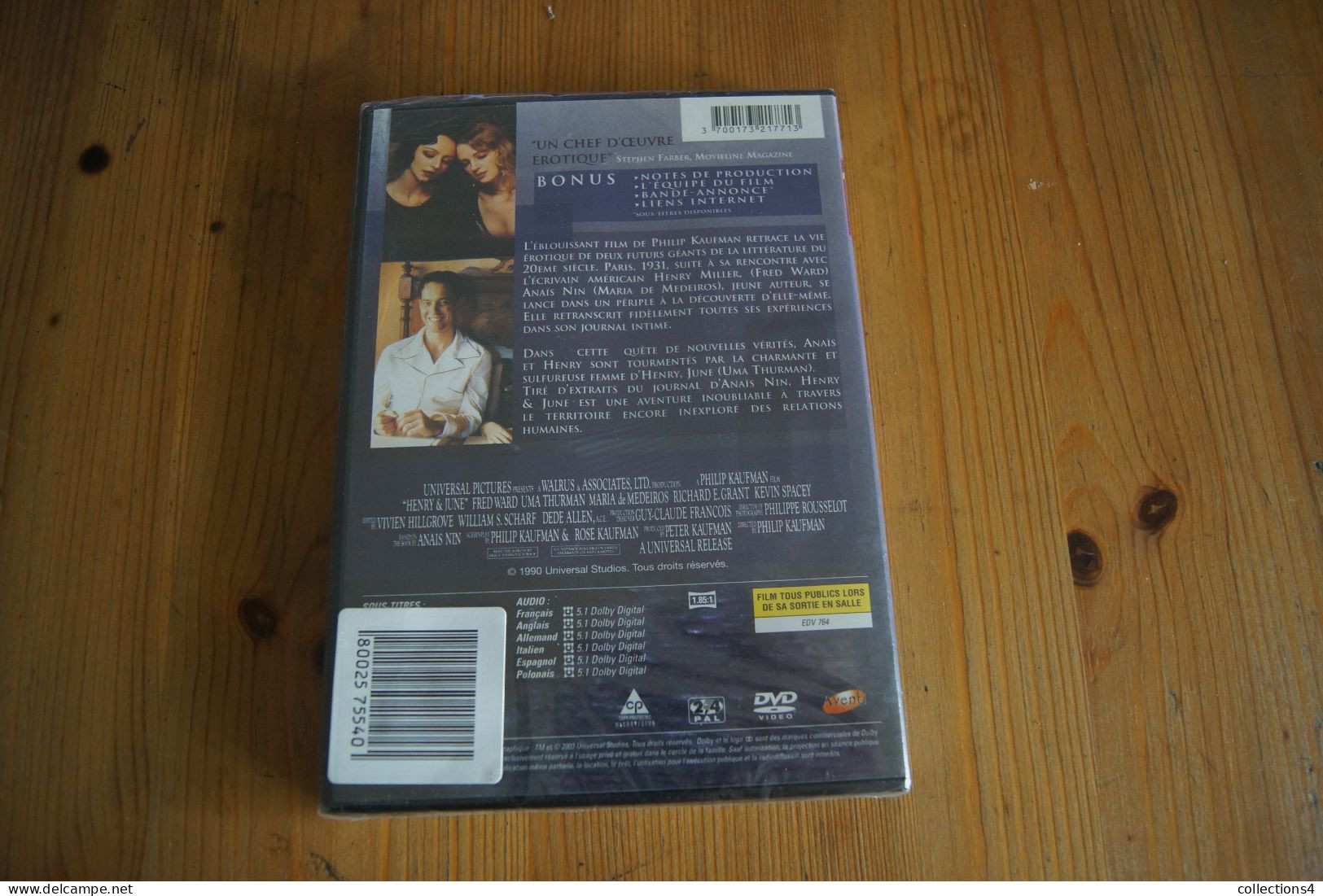 HENRY & JUNE FRED WARD UMA THURMAN  DVD NEUF SCELLE  SORTIE 1990 - Drame