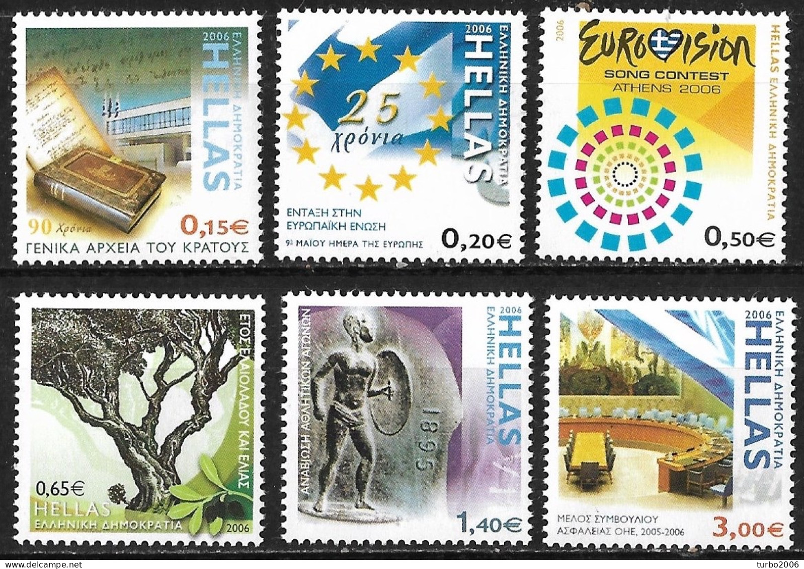 GREECE 2006 Events Complete MNH Set Vl. 2336 / 2341 - Unused Stamps