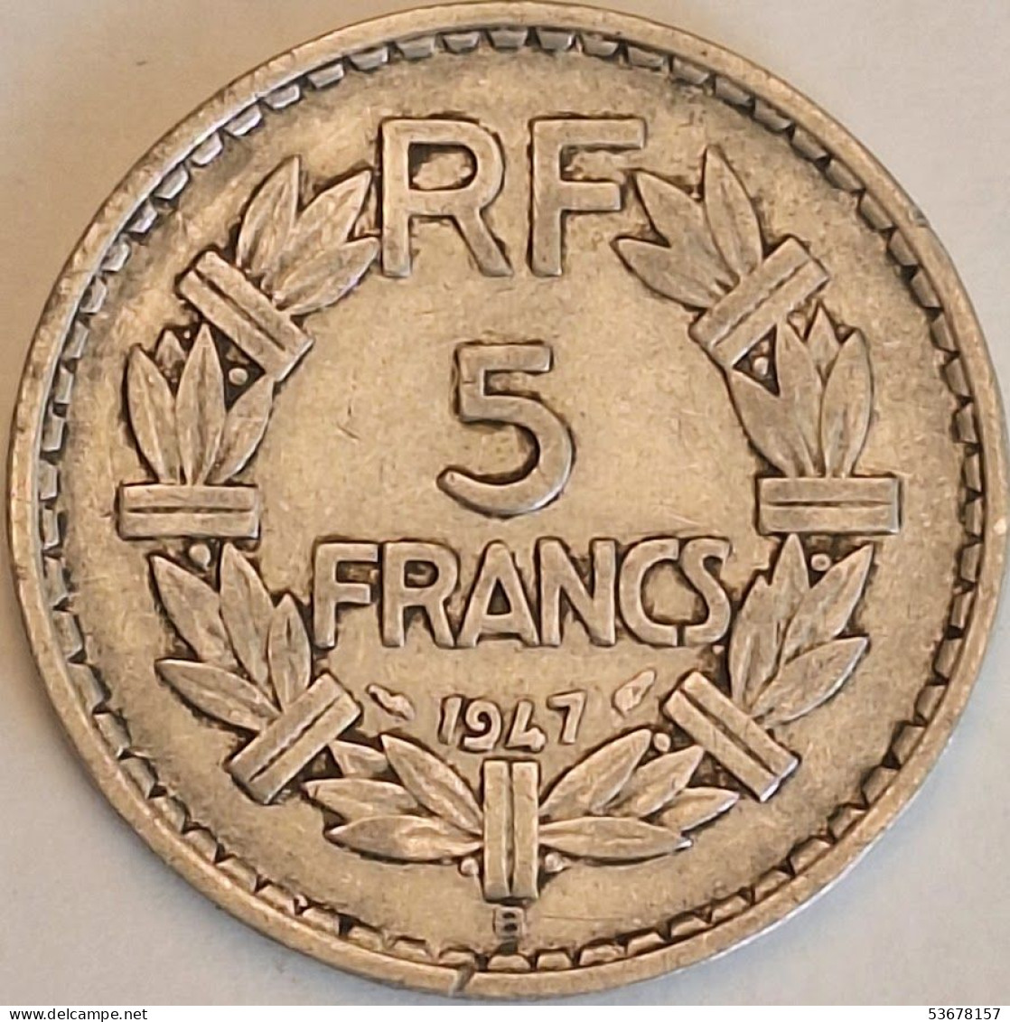France - 5 Francs 1947 B Open 9, KM# 888b.2 (#4127) - 5 Francs
